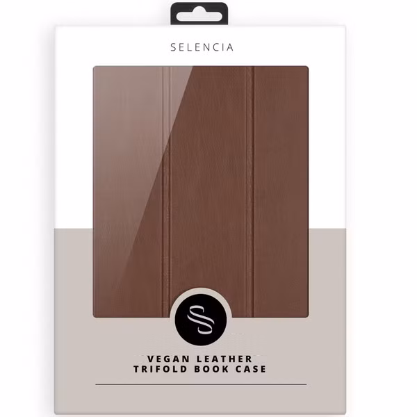 Selencia Nuria Vegan Lederen Trifold Bookcase Samsung Galaxy Tab A7 - Bruin