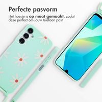 imoshion Siliconen design hoesje met koord Samsung Galaxy A16 - Green Flower Distance