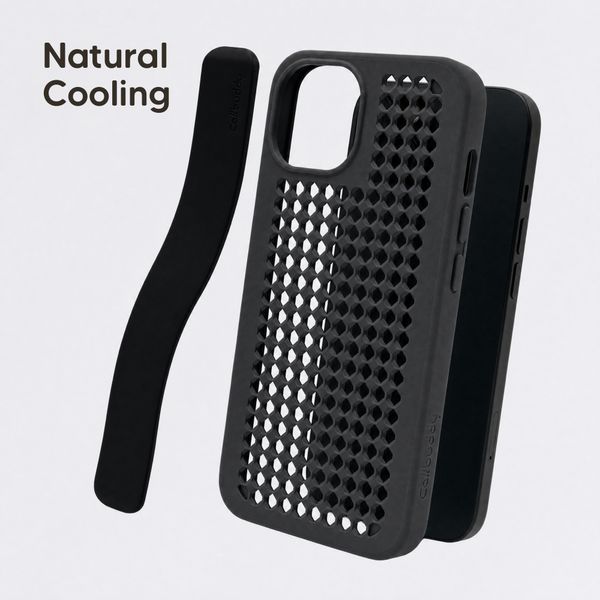 Callbuddy Hoesje met Strap Apple iPhone 17e / 16e / 15 / 14 / 13 - Epic Black