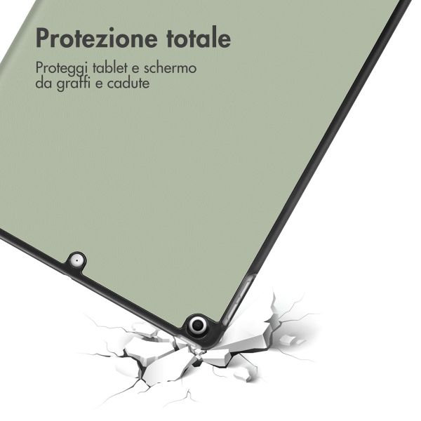 imoshion Design Trifold Bookcase Apple iPad 9 (2021) 10.2 inch / iPad 8 (2020) 10.2 inch / iPad 7 (2019) 10.2 inch - Floral Green