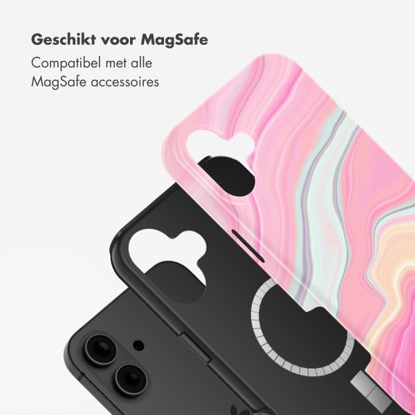 Selencia Vivid Tough Backcover met MagSafe Apple iPhone 16 - Pastel Lipstick Marble