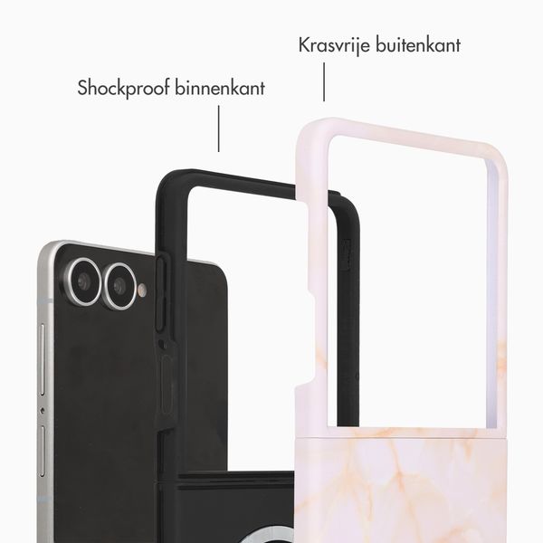 Selencia Vivid Backcover met MagSafe Samsung Galaxy Z Flip 8 - Golden Beige Marble