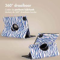 imoshion 360° Draaibare Design Bookcase iPad Pro 11 (2018/2020/2021/2022) - White Blue Stripes