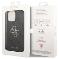 Guess 4G Metal Logo Backcover iPhone 14 Pro Max - Grijs