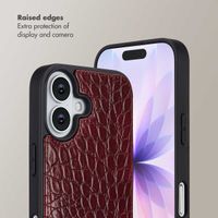 Selencia Nova Croco Phone Case with Cord and Card Holder Apple iPhone 17 - Burgundy
