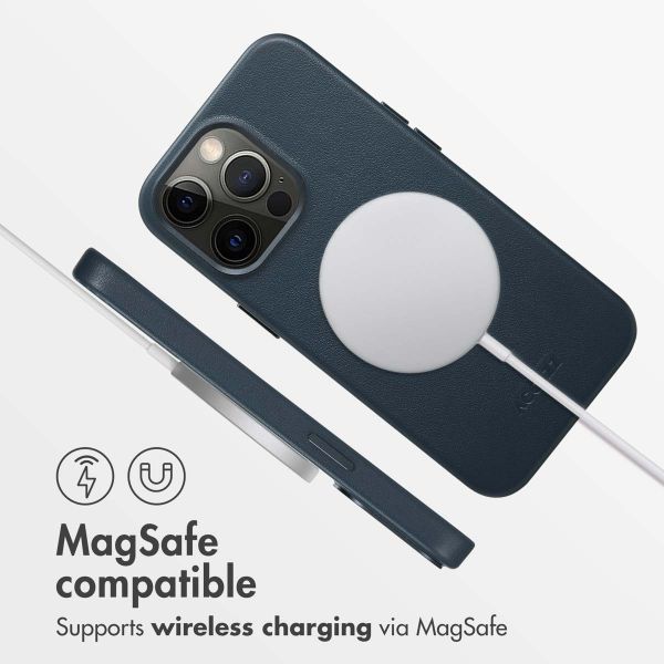 Accezz Leather Back Cover with MagSafe Apple iPhone 13 Pro - Nightfall Blue
