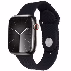 imoshion Siliconen geweven bandje Apple Watch Series 1 t/m 9 / SE (38/40/41 mm) | Series 10 / 11 (42 mm) - Zwart