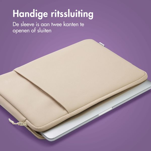 imoshion Laptop hoes 13 inch - Laptopsleeve met vak - Sandstone