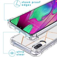 imoshion Design hoesje met koord Samsung Galaxy A40 - Grafisch Koper - Wit / Goud