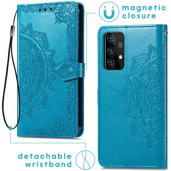 imoshion Mandala Bookcase Samsung Galaxy A52(s) (5G/4G) - Turquoise