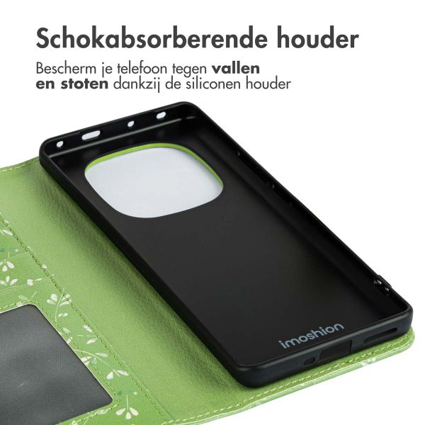 imoshion Design Bookcase Xiaomi Redmi Note 14 Pro Plus (5G) - Green Flowers