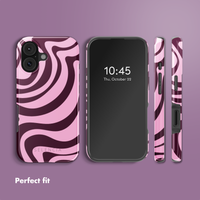 Selencia Vivid Back Cover with MagSafe Apple iPhone 17 - Wavy Swirl Pink Plum
