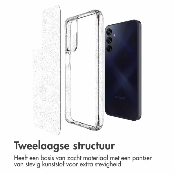 imoshion Clear Glitter Backcover Samsung Galaxy A15 (5G/4G) - Zilver