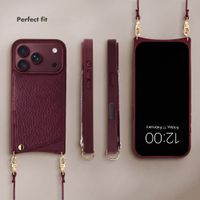 Selencia Nova Phone Case with Cord and Card Holder Apple iPhone 18 Pro Max / 17 Pro Max - Bold Burgundy
