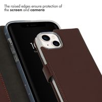 Selencia Genuine Leather Book Case Apple iPhone 14 - Brown