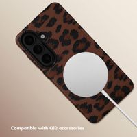Selencia Sabi Back Cover Panther Print with MagSafe Samsung Galaxy S26 - Mocha Brown