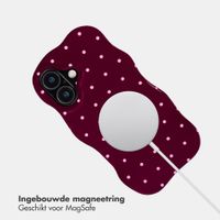 Selencia Vivid Wavy Backcover met MagSafe Apple iPhone 17 - Happy Dots Burgundy