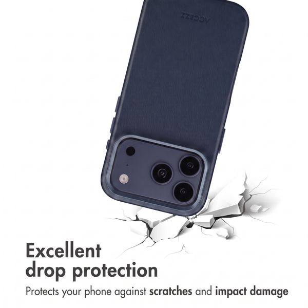Accezz Leather Case with MagSafe Apple iPhone 18 Pro / 17 Pro - Nightfall Blue