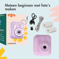 imoshion Kids Camera met Fotoprinter - Kindercamera - Foto's/Video's/Spelletjes - Lila