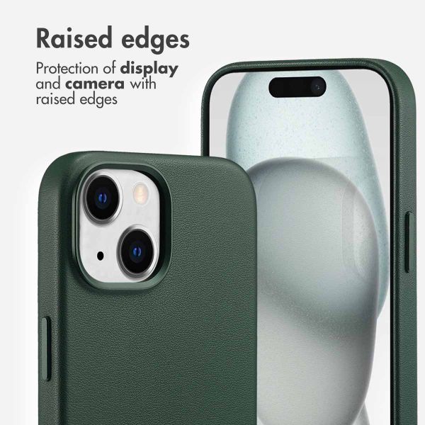 Accezz Leather Back Cover with MagSafe Apple iPhone 15 - Cedar Green