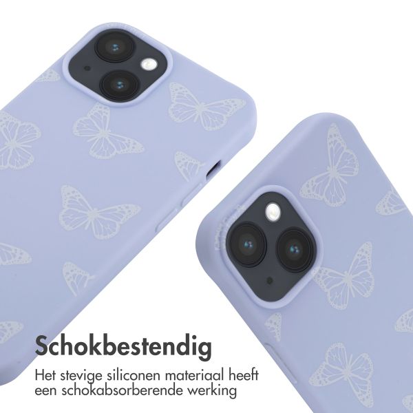 imoshion Siliconen design hoesje met koord iPhone 14 - Butterfly