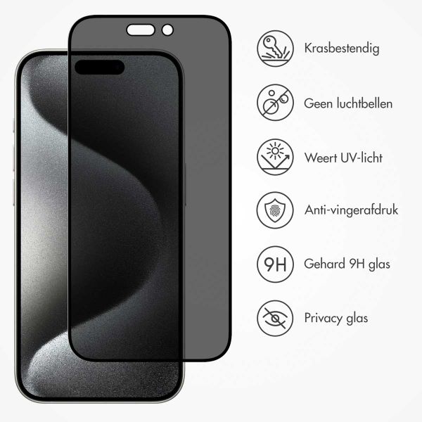 Accezz Gehard Glas Privacy Screenprotector Apple iPhone 15 Pro Max