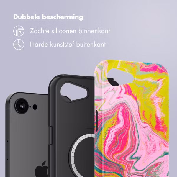 Selencia Vivid Backcover met MagSafe Apple iPhone 16e - Marble Pink