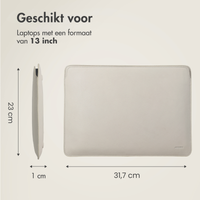 Accezz Leather Laptophoes 13 inch - Laptopsleeve - Beige