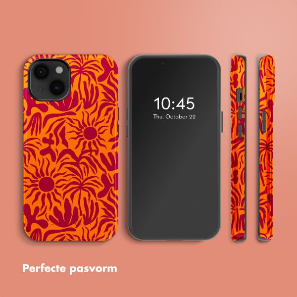 Selencia Vivid Tough Backcover met MagSafe iPhone 14 - Tropical Vibes Apricot