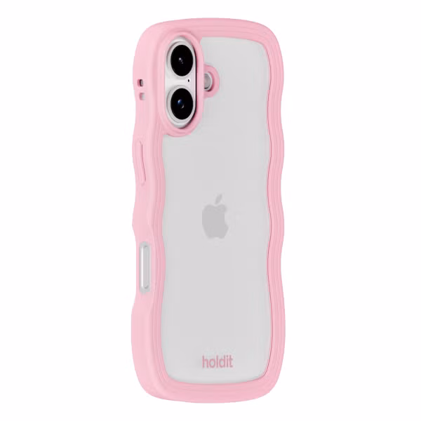 Holdit Wavy Case Apple iPhone 17 - Transparent / Pink