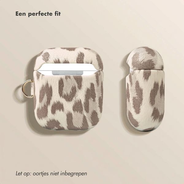 Selencia Sabi Case met panterprint  Apple Airpods 1 / 2 - Soft Ivory