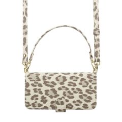 Selencia Sabi Bookcase with Leopard Print Apple iPhone 16 - Soft Ivory
