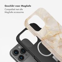 Selencia Vivid Tough Backcover met MagSafe iPhone 15 Pro Max - Golden Beige Marble