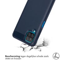 imoshion Brushed Backcover Samsung Galaxy A12 - Donkerblauw