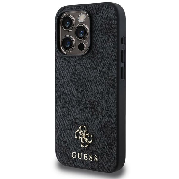 Guess 4G Metal Logo Backcover MagSafe Apple iPhone 15 Pro - Zwart