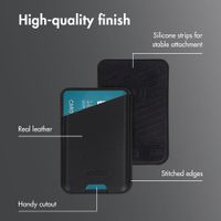 Accezz Magnetic Leather Card Holder - Compatible with Apple Find My - Onyx Black
