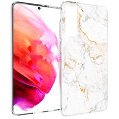 imoshion Design hoesje Samsung Galaxy S21 FE - White Marble