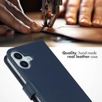 Selencia Genuine Leather Book Case Apple iPhone 17 - Blue