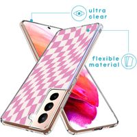 imoshion Design hoesje Samsung Galaxy S21 FE - Retro Pink Check