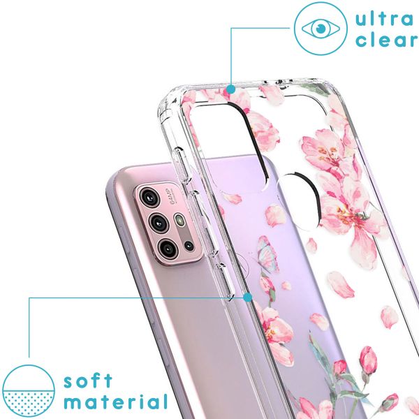 imoshion Design hoesje Motorola Moto G30 / G20 / G10 (Power) - Bloem - Roze