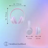 imoshion Draadloze Kinderkoptelefoon LED Light - Decibelbegrenzer - Met AUX kabel - Lavender Lilac