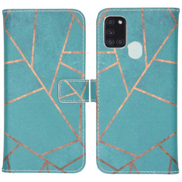 imoshion Design Softcase Bookcase Samsung Galaxy A21s - Blue Graphic