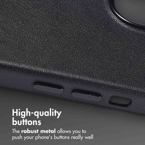 Accezz Leather Back Cover with MagSafe Apple iPhone 15 - Onyx Black