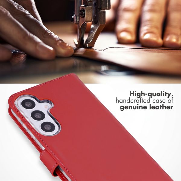 Selencia Genuine Leather Book Case Samsung Galaxy S26 FE - Red