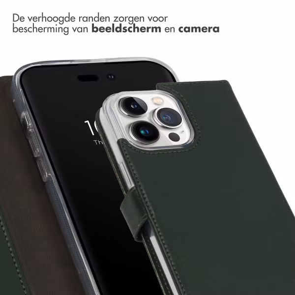 Selencia Echt Leren Bookcase Apple iPhone 14 Pro Max - Groen