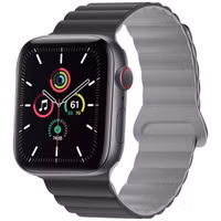 imoshion Magnetisch Siliconen bandje Apple Watch Series 1 t/m 9 / SE (38/40/41 mm) | Series 10 / 11 (42 mm) - Zwart / Grijs