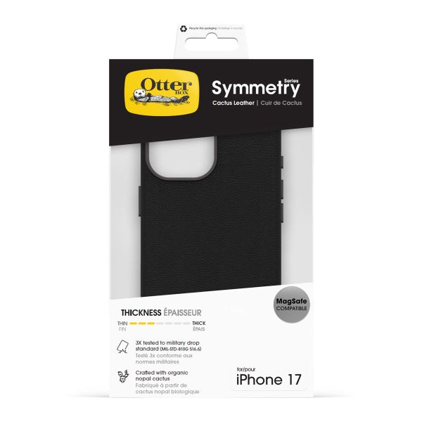 OtterBox Symmetry Cactus leren Backcover met MagSafe Apple iPhone 17 - Noir Ash