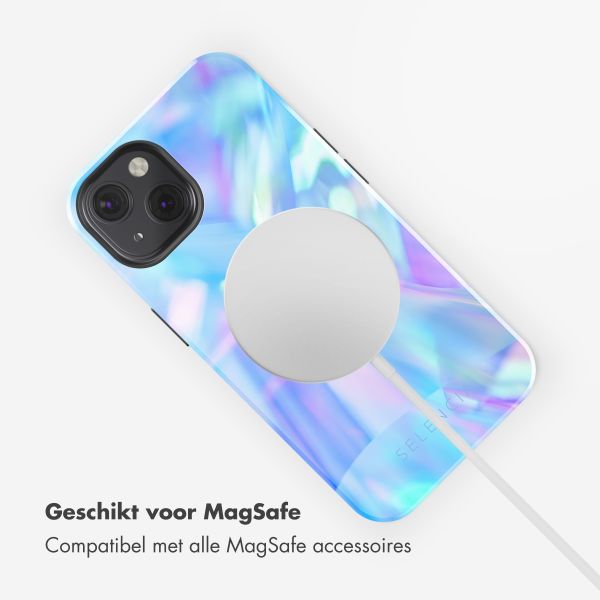 Selencia Vivid Tough Backcover met MagSafe iPhone 13 - Holographic Blue Dream