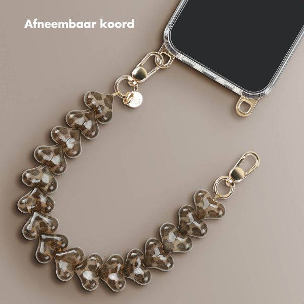 Selencia Transparent Case with Hooks + Lova Wrist Strap Apple iPhone 11 - Leopard