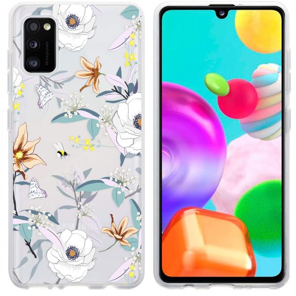 imoshion Design hoesje Samsung Galaxy A41 - Bloem - Wit